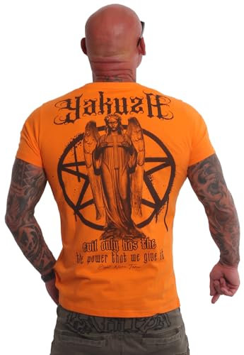 Yakuza Herren Evil Only T-Shirt, Orange Popsicle, 3XL