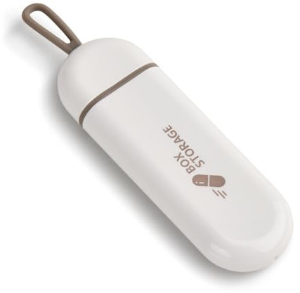 Tablettenbox Pillendose，Pillendose klein für unterwegs，Pillenbox für Vitamine, Medikamente, Pillen, Gute Dichtleistung, Erhaltung der medizinischen Eigenschaften. (Weiß grau)