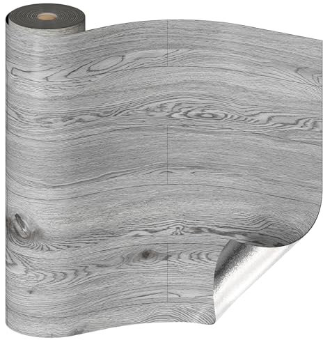 Oxdigi PVC Bodenbelag Selbstklebende 6m², Holzoptik Vinylboden Bodenfliesen, Verdickende Bodenaufkleber für Eingangstür, Wohnzimmer, Küche, DIY Zuschneidbar Vinyl-Fußböden 60x1000 cm Walnuss