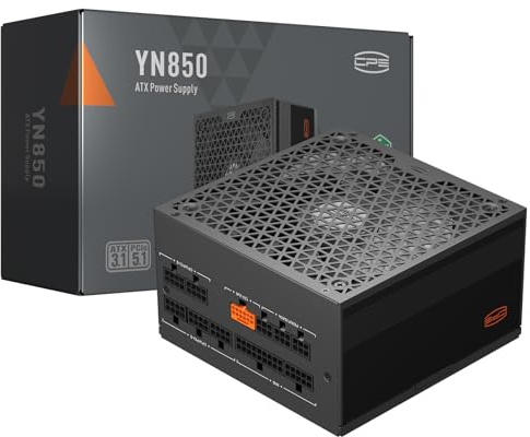 PCCOOLER YN850 Alimentation, 850W certifiée 80 Plus Gold entièrement modulaire PCIe 5.1 & ATX 3.1 Gaming PSU, condensateurs électrolytiques Japonais complets, Prise EU - Garantie 10 Ans
