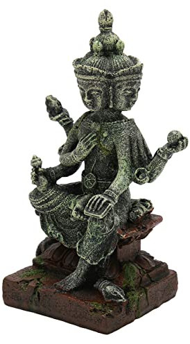 TYCIONG Aquarium Buddha Statue Dekoration, Harz Aquascaping Aquarium Meditation Buddha Figur Aquarium Fish Tank