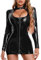 Latex Dessous Frauen Sexy - Sexy Leder Kleid Damen, Lackleder Kleid Rock Lack Leder Kleid Dessous Minikleid Clubwear Reissverschluss Club Anzug Enge Kleidung