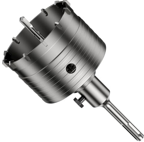 WinGluge Fresa a Tazza Carotatrice 82mm, con Adattatore SDS PLUS 110mm, Punta Centraggio 110mm, Sega a Tazza per Metallo, Seghe a Tazza, Frese Carotatrici a Tazza, per Cemento, Mattoni, Pietra, Muro