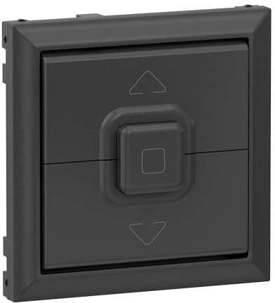 LEGRAND, SEANO 765429 - Interruptor de persiana y pulsador con 3 botones de control, cubierta de interruptor, placa basculante, color antracita lacado