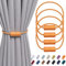 Pretty Jolly magnetische Vorhang Raffhalter handgefertigtes Gewebe Seil Vorhang-Raffhalter Einfachheit dekorative Vorhang drapieren Krawatte zurück für Haus & Büro Fenster Drapery, Orange, 4 Stück