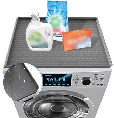 KyeeaDIY Washer Dryer Countertop Mats 60 X 60cm, Silicone Non-Slip and Scratch Resistant Washer and Dryer Top Protector Mat, Washing Machine Cover Pad for Home Kitchen Laundry Room（1Pcs）