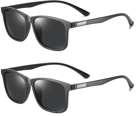 NIBOSI Sonnenbrille Polarisiert Herren Damen Polarized Sunglasses Men Women Eckig Pilotenbrille Retro Vintage Sonnenbrillen Verspiegelt Set Schwarz Blaue Für Unisex Angeln Wander Fahren