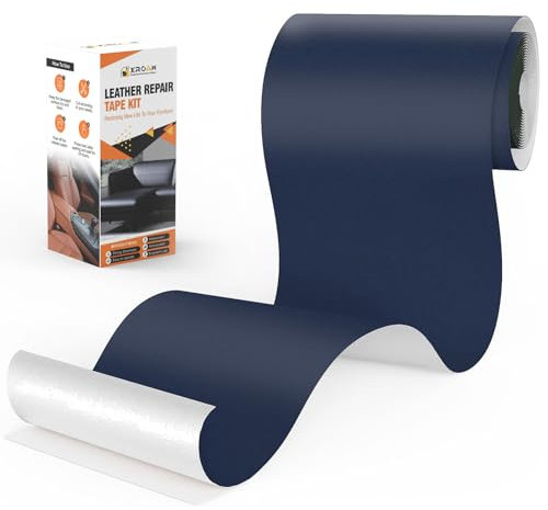 Xroam Kunstleder Selbstklebend, 12x160 cm Marineblau Glatt Leder Reparatur Patch, Lederflicken Selbstklebender, Kunstleder Reparaturset, Leder Patch Selbstklebend für Sofa, Autositze, Taschen, Jacken