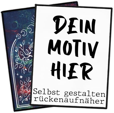 Groß Individuell Aufnäher 16.5cm bis 36cm | Personalisiert Jacke Rückenpatch mit Wunschmotiv, Bild, Logo | Selbst gestalten Rückenaufnäher für Kleidung | Custom Iron On Back Patch (16.5cm x 21.6cm)