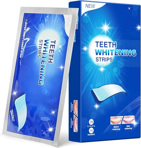 TeethBliss Whitening Strips - Bleaching Zähne: Non-Slip Technology, Entfernt Kaffee-, Tee- und Rauchverfärbungen, Sanft bei Empfindlichen Zähnen, Zähne Aufhellen Strips-14 Tage Weiße Zähne