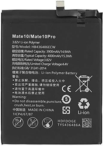 Original Ersatzakku Akku für Huawei Honor 20 Pro/View 20 / Mate 10 / Mate 10 Pro/Mate 20 / P20 Pro Batterie 4000mAh HB436486ECW mit Werzeug mit Einbau