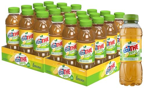 The Zero al Gusto di Limone con Infuso di Foglie di Thè, Zero Zuccheri, 400ml [MAXI BOX con 24 Bottiglie]