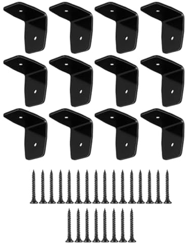 MagiDeal 12 pezzi di protezioni angolari in metallo per mobili, rinforzi angolari, giunti a 90 gradi, ferramenta per pergolati, clip per travi in ​​legno, 2.95x3.7in