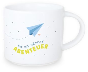 Odernichtoderdoch Jumbo-Tasse „Abenteuer“ – Lieblingstasse für Kaffee, Tee oder Kakao, 400ml, spülmaschinenfest, stapelbar, Lieblingstassse, Flieger