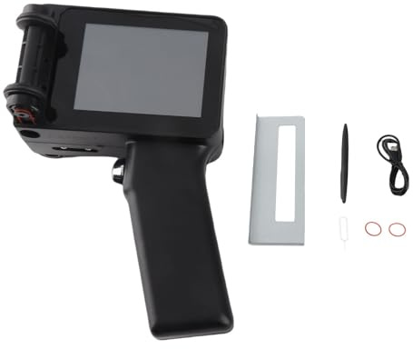 Qcwwy Tragbarer Mini-Tintenstrahldrucker mit HD-LED, 4,3-Zoll-Touchscreen, Intelligenter 4-Kern-CPU, mit Großer Kapazität, Zum Drucken von QR-Code-Barcode-Textnummern und Bildern auf