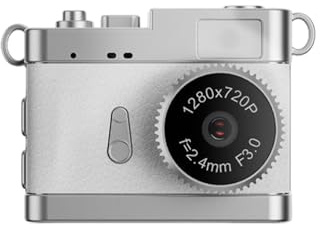 Andoer Mini Keychain Digital Camera 1080P Retro Aesthetic Poc-Sized Vintage Camera with 0.96in Screen (White)