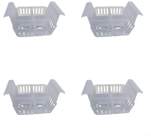 Récipient carré en plastique transparent de 10 cm, panier de plantation à 4 trous, pour fruits, légumes, plantes, plantes grasses, pour intérieur et extérieur (D)