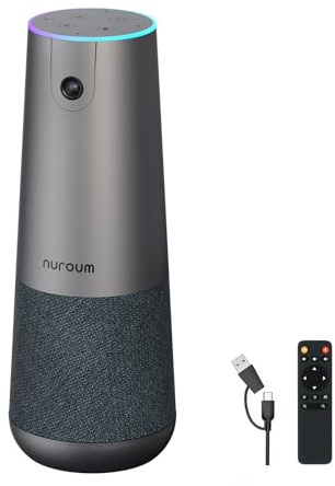Nuroum C40(2nd Gen) Full HD Webcam 4K per Videoconferenza, 4 Microfoni con Cancellazione del Rumore, Grandangolare 120°,8MP CMOS,Zoom 5X,Auto Inquadratura, Webcam PC Plug and Play per Zoom/Teams/Skype