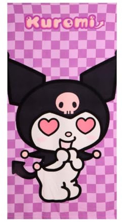 My sweety pop Strandtuch für Kinder, Kuromi, 70 x 140 cm, Badetuch für | Schnell trocknend, ideal für Pool, Schwimmen, Urlaub, ultraleicht, 100 % Polyester