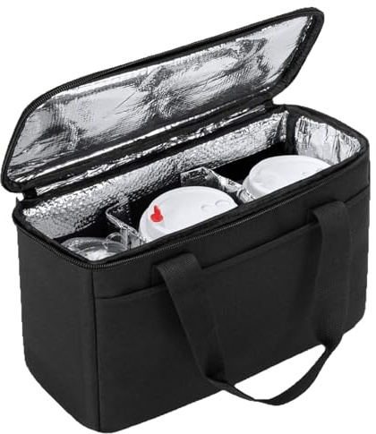 qokeeu Portabebidas para Coche Bolsa Reutilizable de 3 Vasos con Divisores | Portavasos Portátil para Picnic, , Playa, Oficina, Viajes, Coche, Cafetería, Deportes al Aire