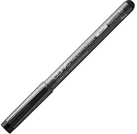 COPIC Multiliner Calligraphy M, Black, Fineliner mit einer feinen Spitze und wasserbeständiger Pigmenttinte