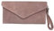 Leah Ward Women's Suede Leather Clutch Bag Genuine Leather Wedding Party Clutch Bags (Pink)