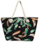 DonDon Strandtasche mit Reißverschluss, Große Strandtasche XXL, Shopper Tasche Damen - Praktische Beach bag Umhängetasche Damen Badetasche für Strand und Meer - Federn