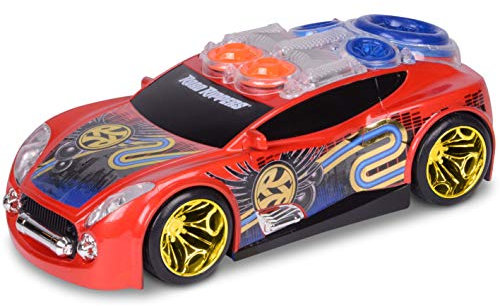 Nikko Road Rippers 20041 Street Beatz, Rot, 25 cm lang, Cooler Sound mit pulsierenden Boxen, Lichteffekte, Fährt auf Knopfdruck vorwärts, Hochwertig, Futuristisches Design, Für Kinder, Inkl. Batterien