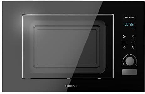 Cecotec Microonde da Incasso Digitale GrandHeat 2000 Built-in Touch Black. 1200 W, Incasso, 21 Litri, Grill, 8 Funzioni, Pannello Tattile, Avvio Automatico, Timer, Nero