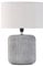 Pauleen 48218 Pure Shine Tischleuchte max. 20 Watt handgefertigt Grau, Weiß Nachttischlampe im Boho Look aus Stoff, Keramik E14