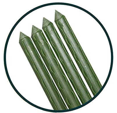 HERSIG - Tutores para Plantas de Hierro Plastificado de 90 cm 11mm - Pack de 10 Tutores de Hierro de Color Verde