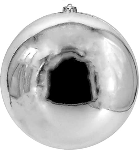 XL Weihnachtskugeln Ø 20cm - Christbaumkugeln - bruchsicher und stoßfester - Christbaumschmuck -1 Stück - Baumschmuck Weihnachten Deko - Silber - glänzend