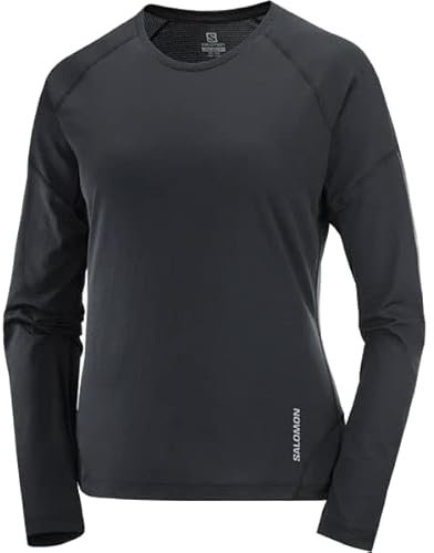 Salomon Damen Cross Run T-Shirt, tiefschwarz, Klein
