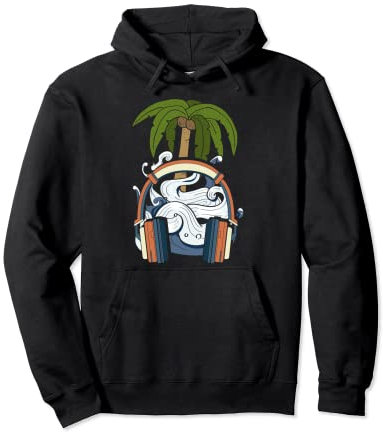 Kopfhörer Tropische Palmen Musiker Musikliebhaber Musik Pullover Hoodie