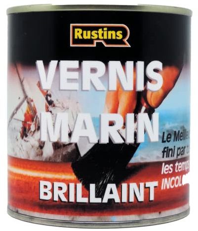 Rustins - Barniz marino supremo muy brillante - Protección UV - Uso exterior e interior. - 13 m²/L- 250 ml (YACV250FR)