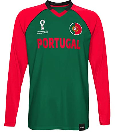 FIFA Coupe du Monde 2022 Classique à Manches Longues – Portugal T-Shirt, Rouge, XXL Homme