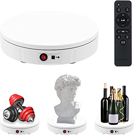Mcbazel 360 Grad Elektrischer Drehteller Für Fotografie elektrisch drehbarer Drehteller Drehständer Display Tisch zur Präsentation von Schmuck, Uhren, digitalen Produkten-30cm/11.8inch/100k-weiß