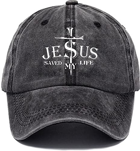 Lipfer Frauen Jesus Rettete Mein Leben Baseball Cap Vintage Cotton Gewaschene Verzweifelte Verstellbare Papa Hut Schwarz Für Männer Frauen
