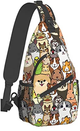 Yamegoun Sling Bag Damen Herren Crossbody Rucksack Umhängetasche Unisex für Reisen Casual Wandern mit verstellbarem Gurt, K1, Medium