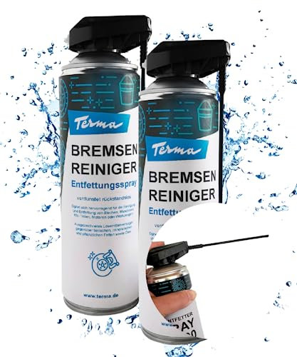 Terma Bremsenreiniger Acetonfrei Kanister + Pumpsprühflasche, Pumpsprüher, Entfetter, Vorreiniger für Werkstatt (Spraydose Bremsenreiniger 500ml)