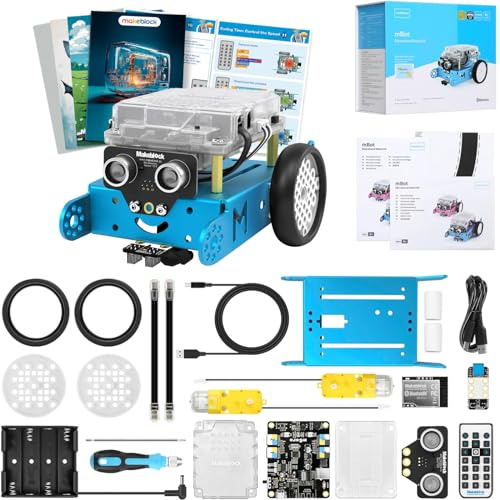 Makeblock mBot Robot Kit with Scratch Coding Box, STEM Projects for Kids | Learn to Code with Scratch Arduino, Programmable Robot with 4 Programming Learning Projects, Gifts for Boys Girls