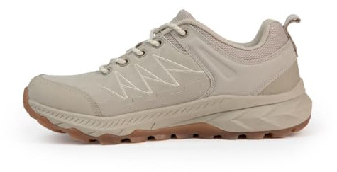 Izas - Zapatillas de Trail Running para Hombre - Zapatillas Deportivas con Suela Alta - Cierre de Cordones - Puntera y Talonera Reforzadas - Elásticas, Ligeras y Resistentes - Temma Beige - Talla 41