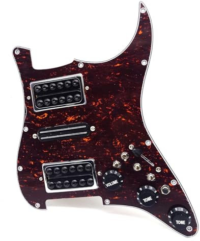HSH Pickguard Stratocaster pré-câblé, micro Humbucker à bobine fendue, protection de médiator de guitare Stratocaster, commutateur de sortie amélioré pour guitare de style Fender Stratocaster