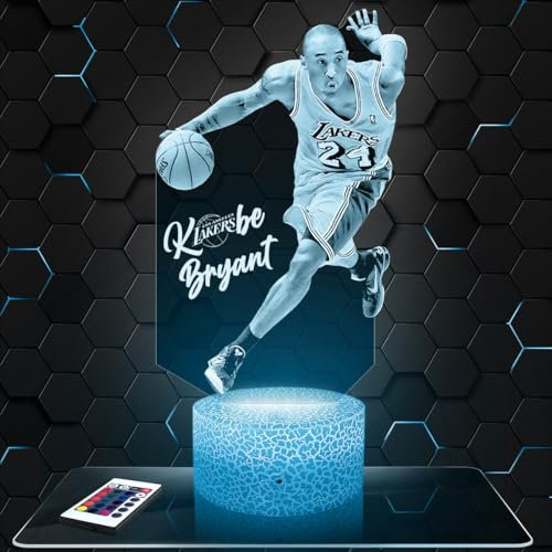 Nachttischlampe - Touch-Nachtlicht K.Bryant Basketballspieler 3D-LED-Lampe Illusion, Geschenkidee Weihnachten Geburtstag Junge und Mädchen Nachttischlampe Kinder- oder Erwachsenenzimmer TOP