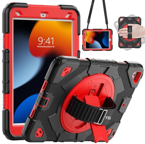 TECHGEAR SUPE Case for Apple iPad 10.2 (2021/2020/2019) & iPad Air 3 10.5 - Tough, Rugged, Heavy Duty with Stand, Hand & Shoulder Strap