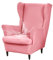 Ohrensessel Überzug 2-Teilig Ohrensessel Bezug,Sessel-Überwürfe Polyester Wasserdicht,Elastisch Ohrensessel Schonbezüge Bezug,Stretch Tiger Stuhlbezug mit Armlehne Hohe Rückenlehne - Pink||1 Seat