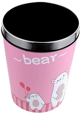 Amosfun Poubelle à Ordures Ménagères Grosse Capacité, Corbeille à Papier Ronde En Matériaux Sûrs, Design Adorable Pour Garçon Et Filles, Chambre, École Et Bureau, Seau à Déchets Pratique