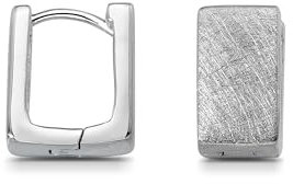 Cassini Eckige Creolen aus 925 Sterling Silber – Matt gebürstete Damen-Ohrringe mit modernem Design – Klappverschluss, nickelfrei & antiallergisch – Eleganter Statement-Schmuck für jeden Anlass 3CST