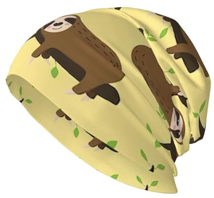 hansgo Lazy Sloth Unisex Erwachsene Beanie Mütze Sport Outdoor Slouchy Warm Hat Printing Skull Cap, Einfarbig, 6 5/8 / 7 3/8