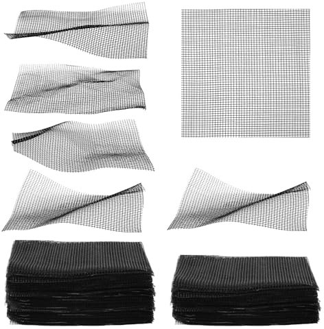 NQEUEPN 100pcs Flower Pot Hole Mesh Pad, 4 Inch Square Bonsai Mesh Drainage Screens Mesh Pads for Plant Pots Flower Pot Bottom Mesh Pad Prevent Soil Loss